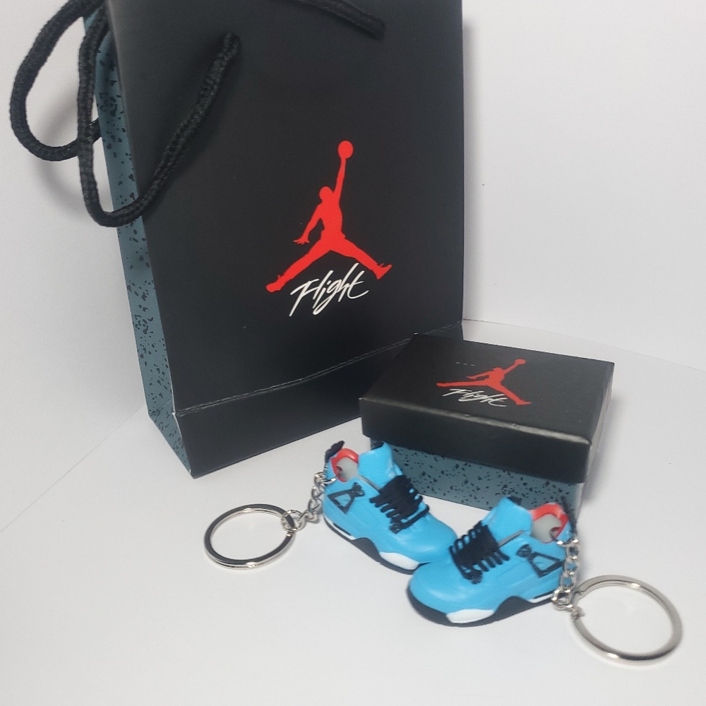 MINI 3D Sneaker Keychains Jordan 4 Travis Scott Cactus Jack